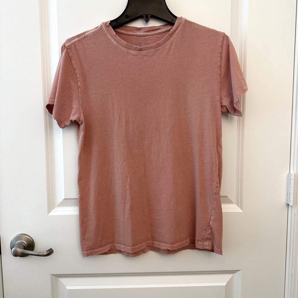 Aeropostale Pink Salmon Distressed Short Sleeve Tee